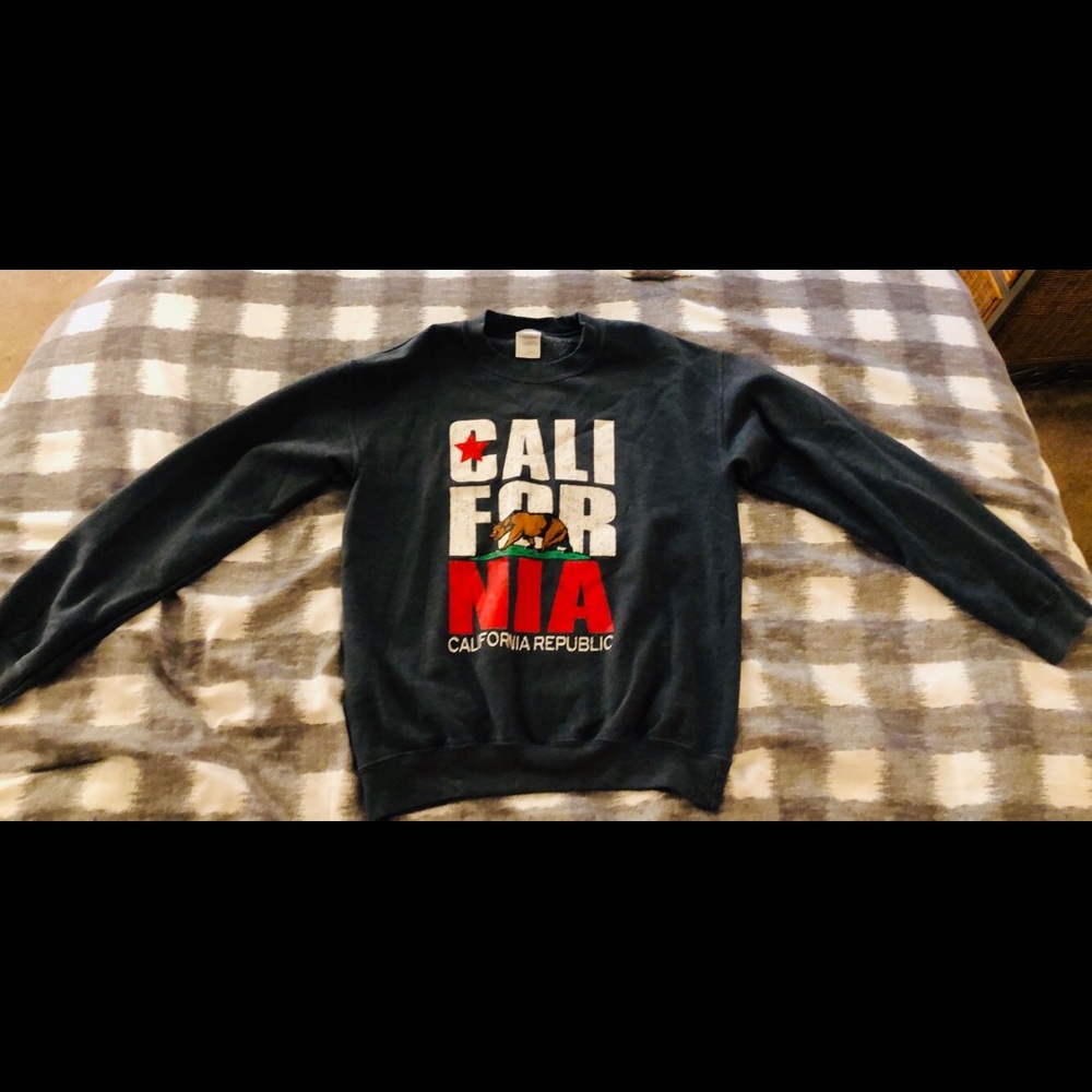 Grey Crewneck Sweatshirt spelling out “California”